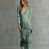 Chiara | Abito Elegante con Maniche a Frange