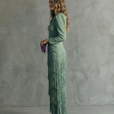 Chiara | Abito Elegante con Maniche a Frange