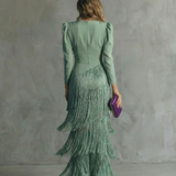 Chiara | Abito Elegante con Maniche a Frange