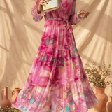 Hazel | Vestito a portafoglio con stampa floreale