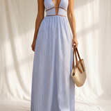 Laurina | Abito Lungo a Righe con Scollo cut-out