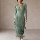 Chiara | Abito Elegante con Maniche a Frange