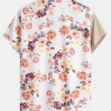 Floral Patchwork Button-Up Shirt with Matching Swim Shorts
