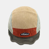 Color Block Corduroy Baseball Cap with Slogan Design