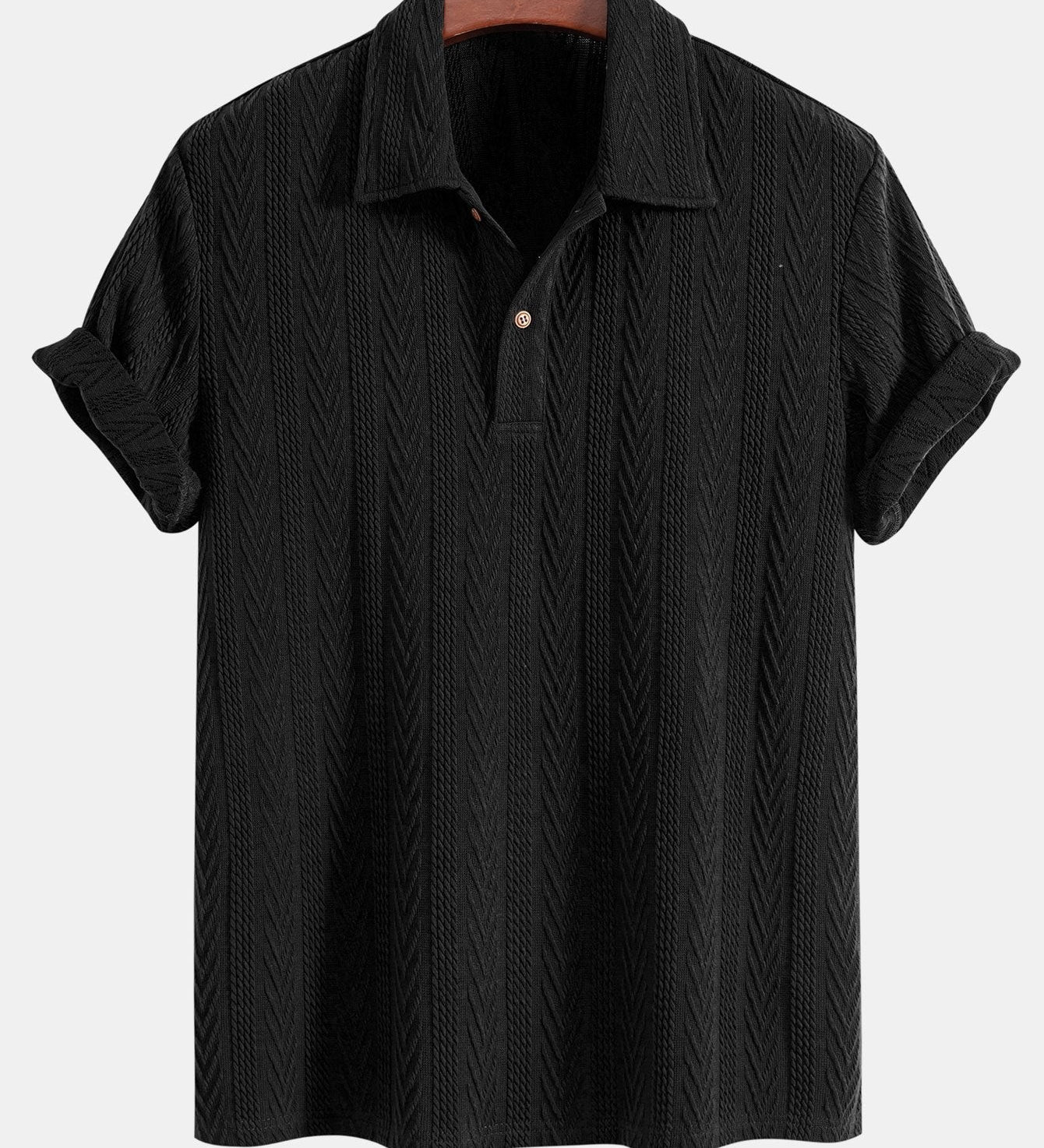 Geometric Jacquard Knit Polo