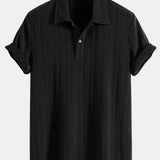 Geometric Jacquard Knit Polo