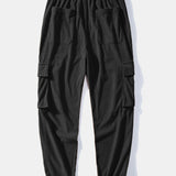 Long Sleeve Corduroy Cuban Collar Shirt with Drawstring Cargo Jogger Pants