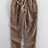 Cropped Pants in Linen-Cotton Blend