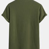 Waffle Knit Arc Hem Tee
