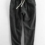 Cropped Pants in Linen-Cotton Blend