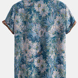 Floral Jacquard Cuban Shirt and Shorts Set