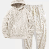 Geometric Jacquard Hoodie and Jogger Set