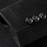 Quilted Wool Blend Lapel Overcoat with Lining