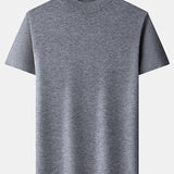 Short Sleeve Muscle-Fit Mock Neck Sweater