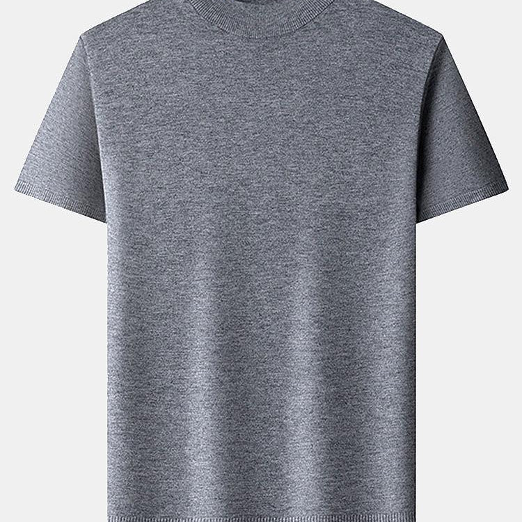 Short Sleeve Muscle-Fit Mock Neck Sweater