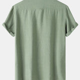 Textured Short Sleeve Button-Up Shirt