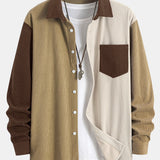 Patchwork Corduroy Shirt & Straight-Leg Corduroy Trousers