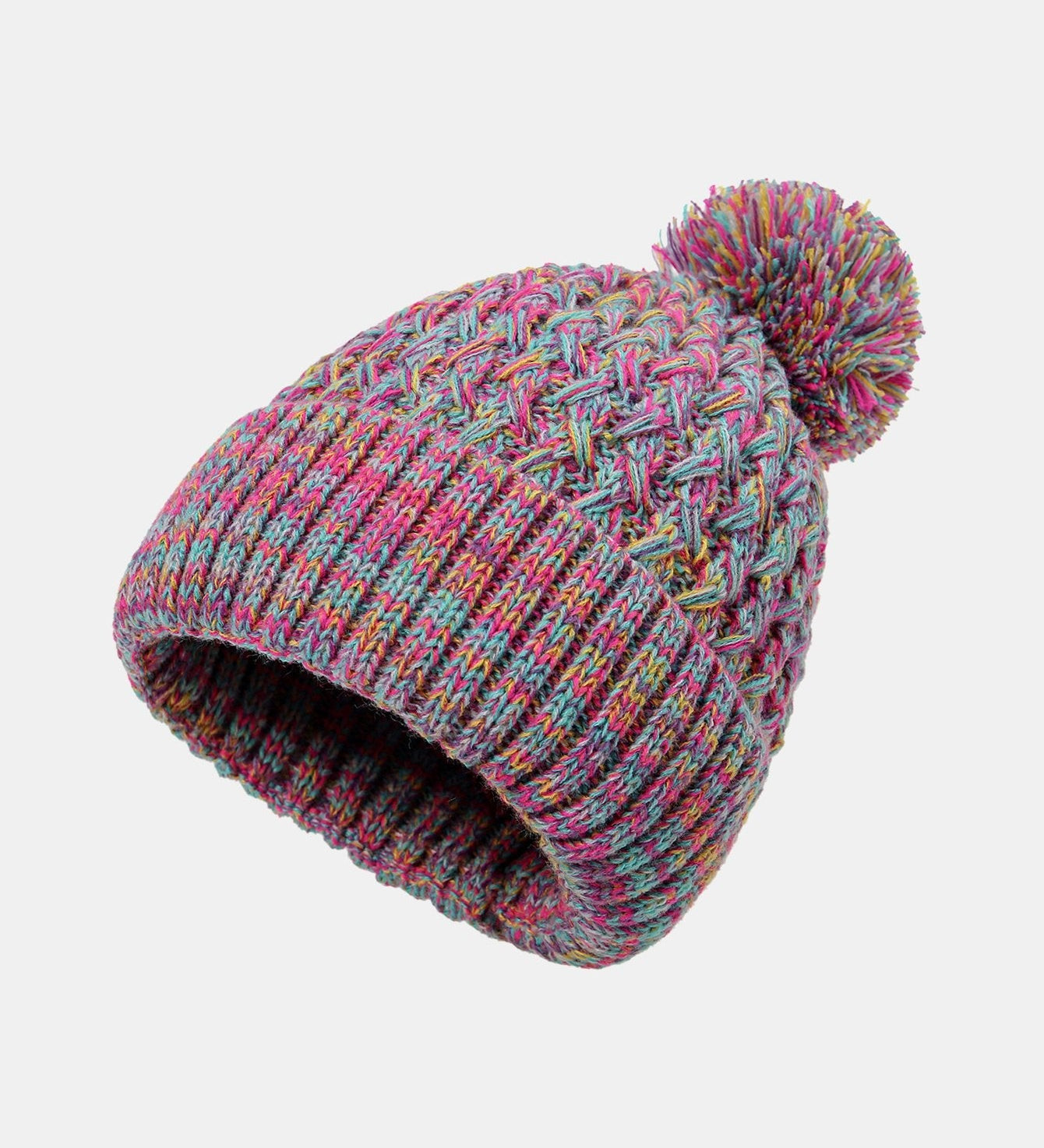 Pom Pom Jacquard Knit Beanie