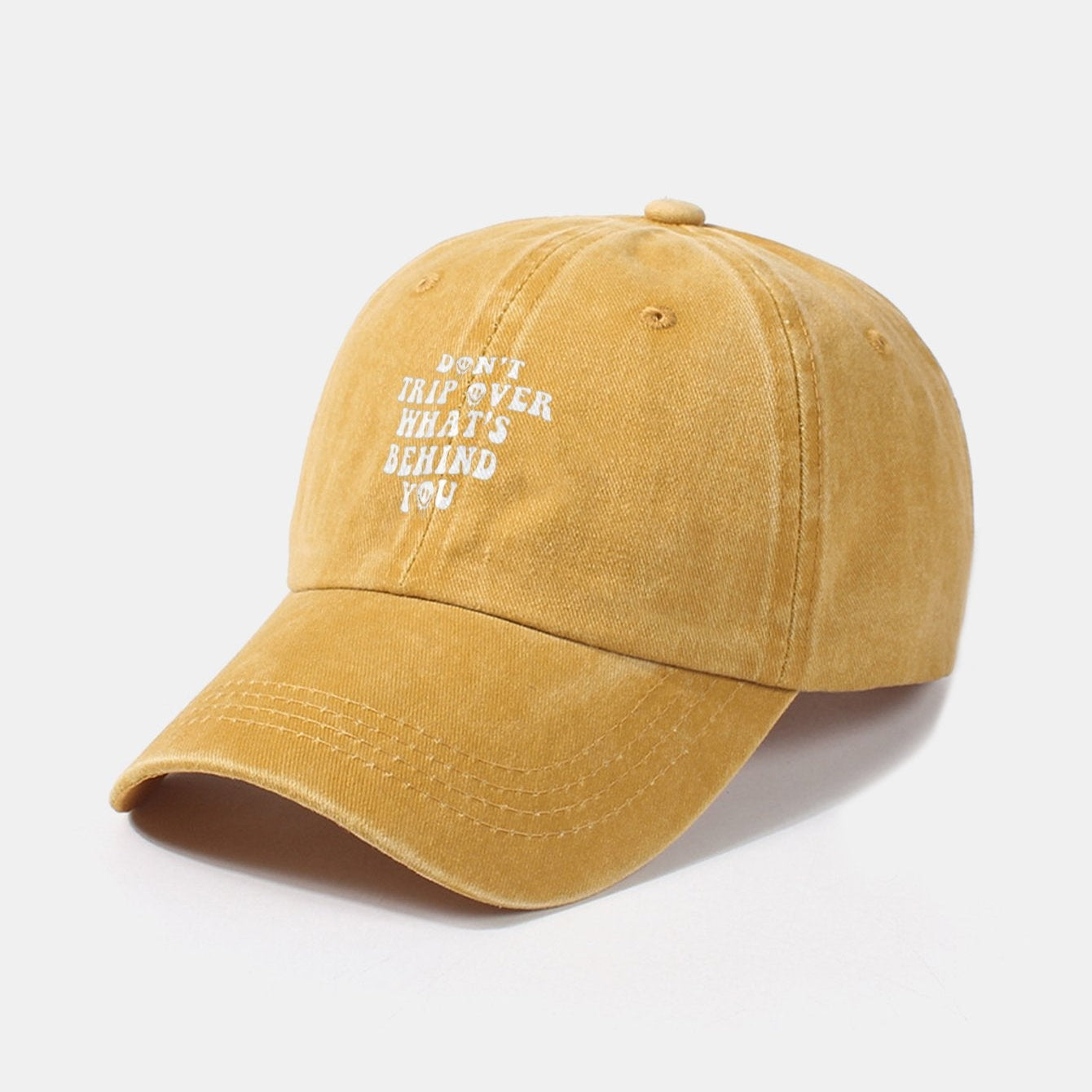 Custom Vintage Washed Cotton Baseball Cap with Personalized Slogan