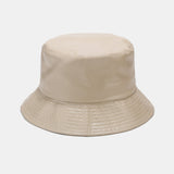 Solid PU Leather Bucket Hat