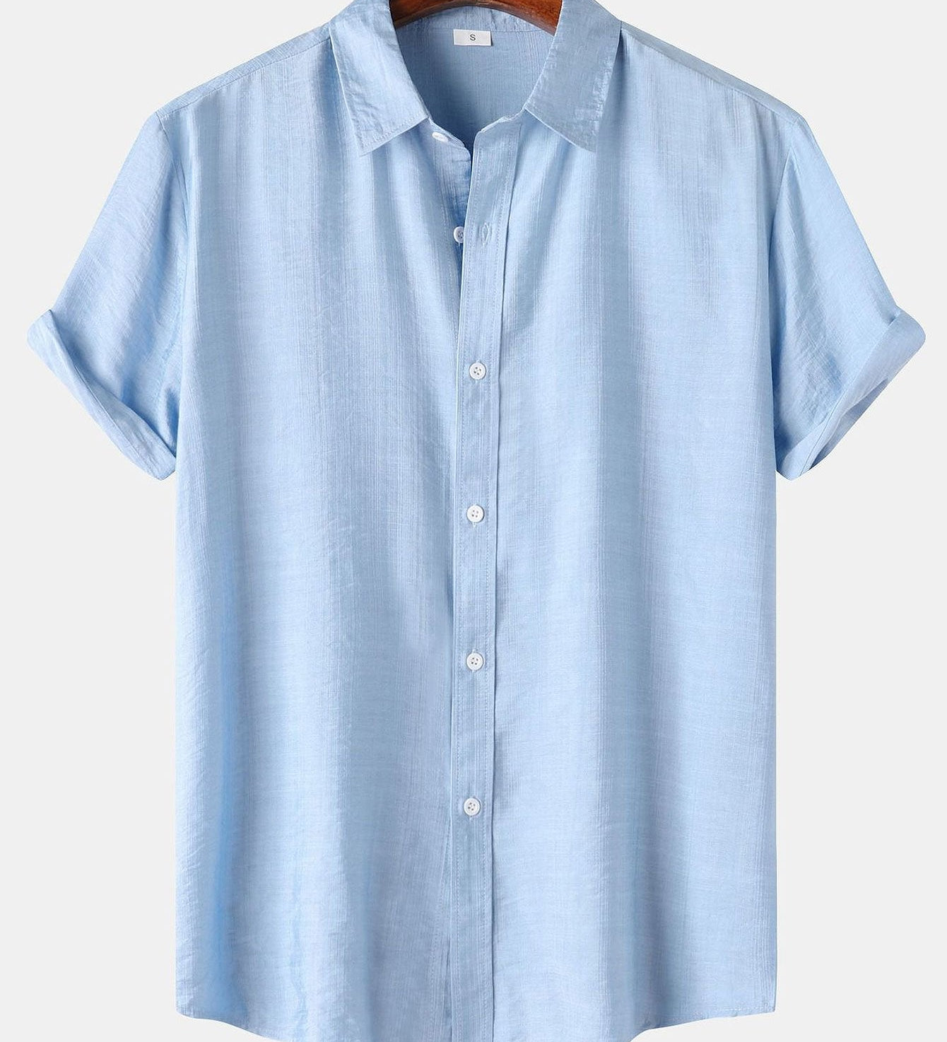 Textured Short Sleeve Button-Up Shirt