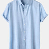 Textured Short Sleeve Button-Up Shirt