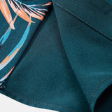 Button-Up Shirt with Leaf Patchwork Design