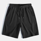 Knitted Waffle Hooded T-Shirt with Arc Hem & Drawstring Waffle Shorts
