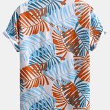 Button-Up Shirt with Leaf Print
