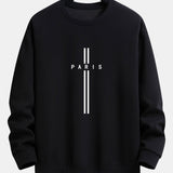 Relaxed Fit Sweatshirt with Paris Stripe Design