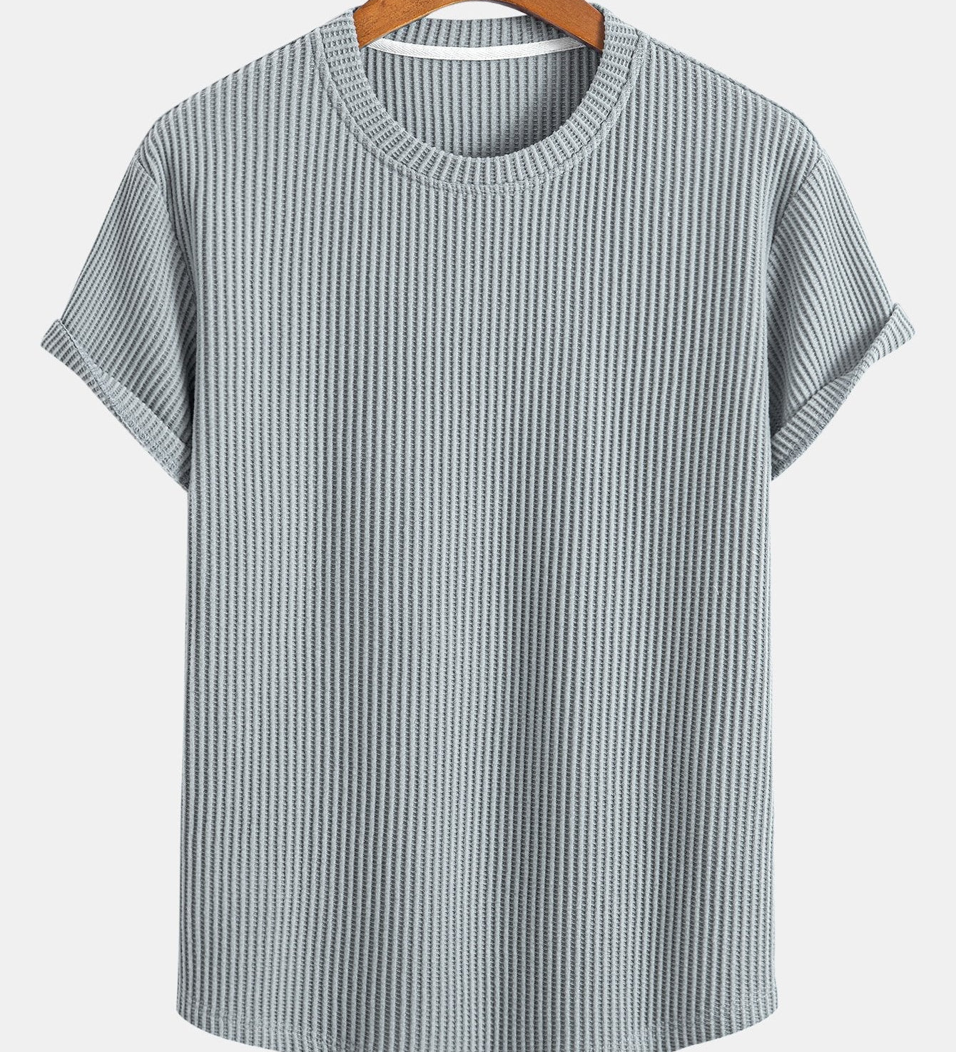 Waffle Knit Arc Hem Tee