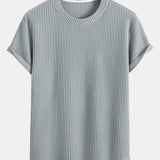 Waffle Knit Arc Hem Tee