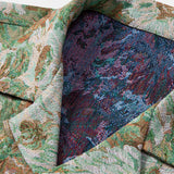 Floral Jacquard Cuban Shirt with Artistic Print
