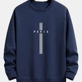 Relaxed Fit Sweatshirt with Paris Stripe Design