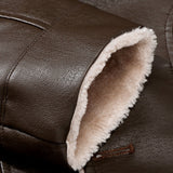 PU Leather Blazer with Faux Fur Lining