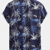 Button-Up Shirt with Palm Tree Print