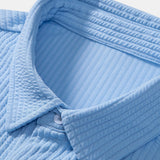 Ribbed Button-Up Shirt with Muscle Fit