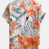 Floral Print Button-Up Shirt and Swim Shorts Set