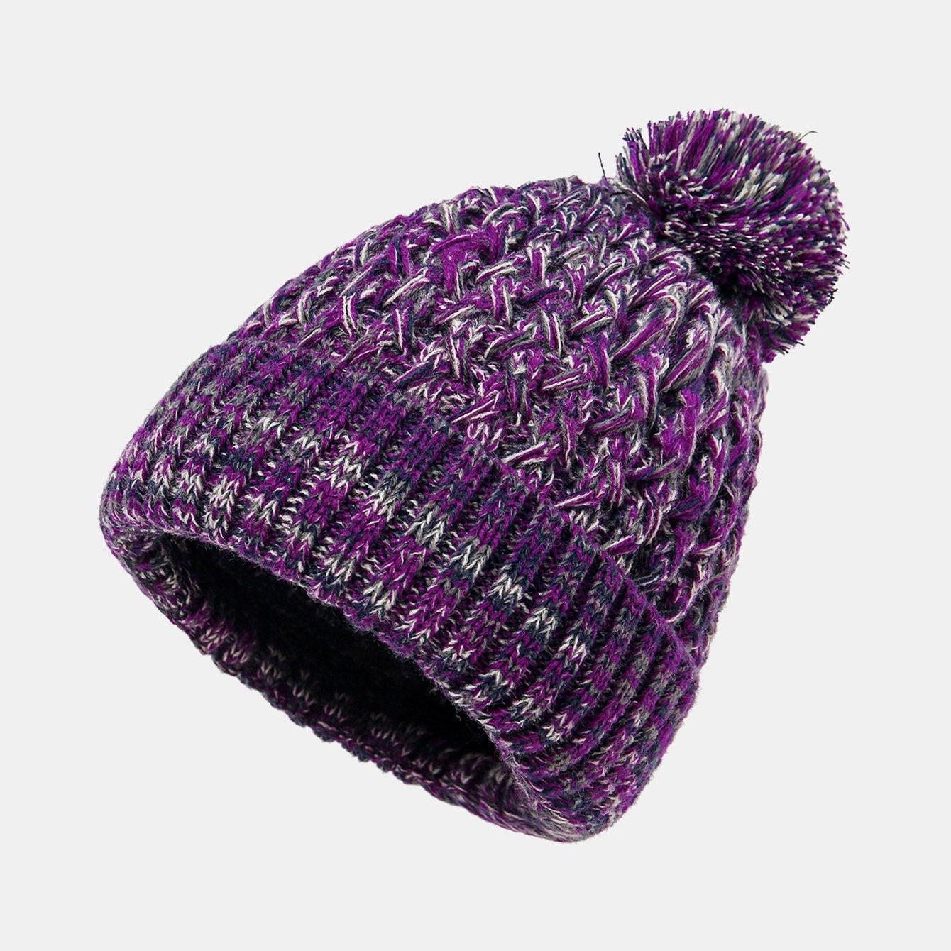 Pom Pom Jacquard Knit Beanie
