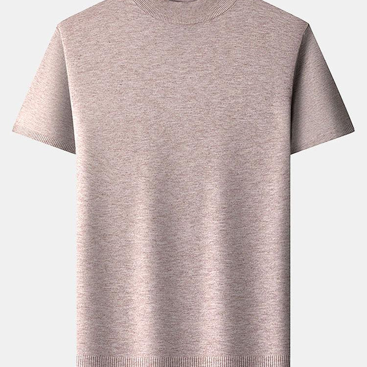 Short Sleeve Muscle-Fit Mock Neck Sweater