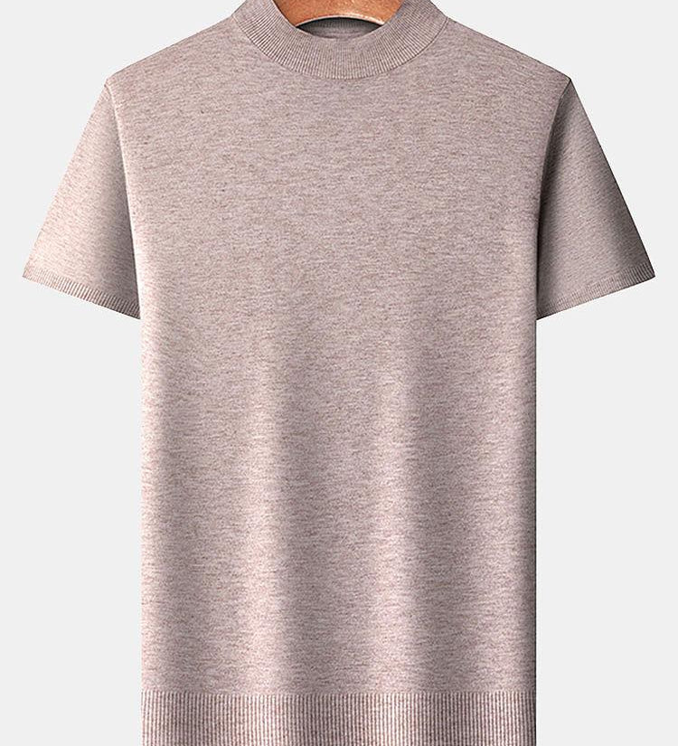 Short Sleeve Muscle-Fit Mock Neck Sweater