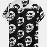 Dual Color Skull Graphic Shirt