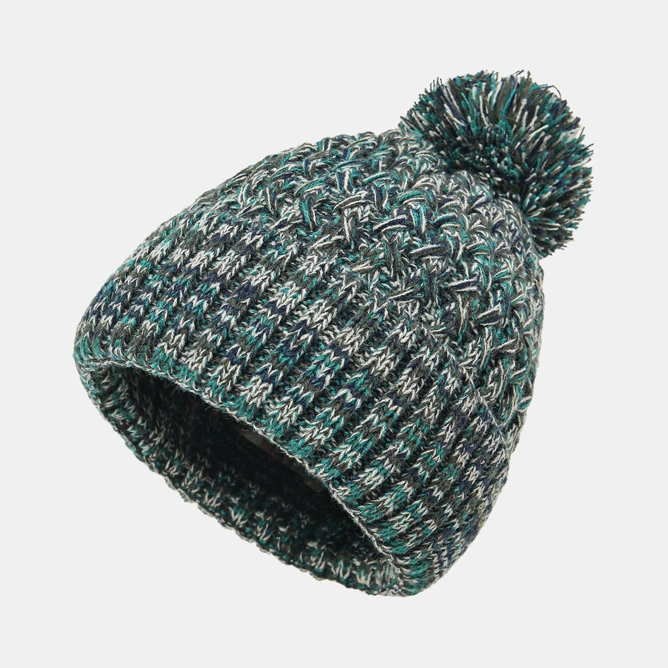 Pom Pom Jacquard Knit Beanie