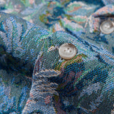 Floral Jacquard Cuban Shirt and Shorts Set