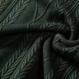 Geometric Rhombus Jacquard Knit Cuban Shirt with Straight Leg Linen Trousers