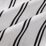 Striped Button-Up Shirt and Straight-Leg Linen Pants Set