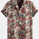 Floral Patterned Jacquard Cuban Shirt