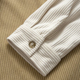 Color-Blocked Corduroy Button-Up Shirt