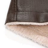 PU Leather Blazer with Faux Fur Lining