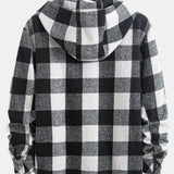 Teddy-Fleece Lined Plaid Flannel Hooded Shirt